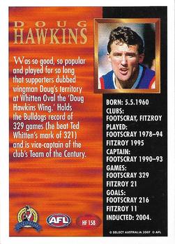 2007 Select AFL Supreme - Hall of Fame Series 3 #HF158 Doug Hawkins Back